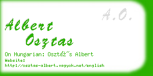 albert osztas business card